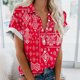 thumbnail image 2 of Mujeres Pantalones Cortos Impresos Blusas de Manga Corta Y Top Regular, Vestido de Moda de Verano Casual para Mujeres, 2 of 4