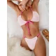 thumbnail image 2 of Bikini Sexy de cintura alta para mujer, bañador blanco ahuecado con aros, traje de baño con Push-Up, traje de baño de 2 piezas para playa 2024, 2 of 5