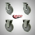 thumbnail image 2 of 6 Inch SS Gray Polyurethane Top Plate Caster Set with 2 Brake 2 Rigid SCC, 2 of 2
