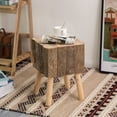 Decorative Natural Wooden Log Box Shaped Side Table for Indoor and ...