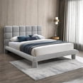 thumbnail image 5 of Meridian Furniture Deco Grey Boucle Fabric Queen Bed, 5 of 12