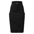 thumbnail image 1 of Vedolay Maxi Skirts For Women Women's Elastic Waist Color Block A-Line Midi Chiffon Pleated Skirt,Black S, 1 of 5