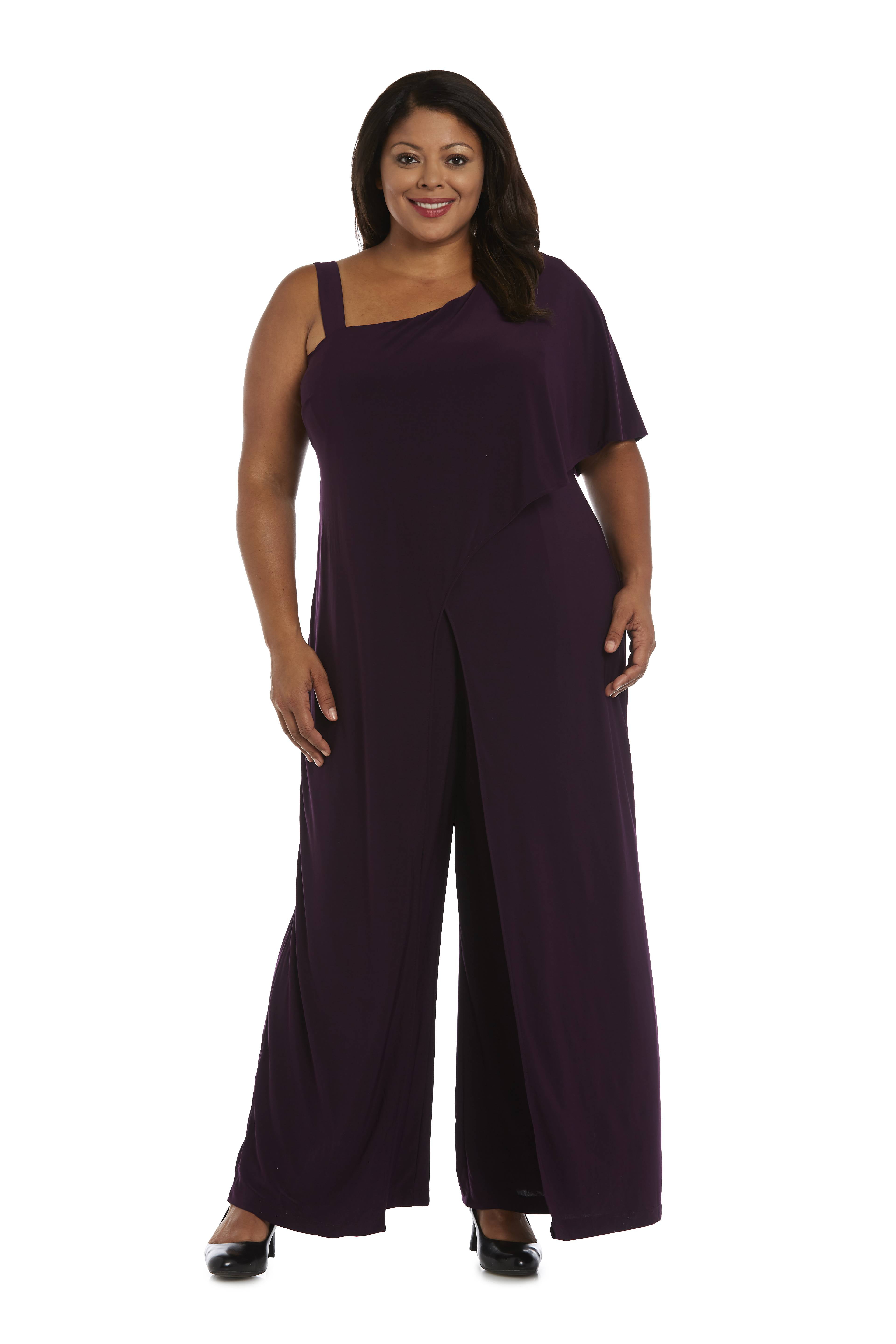 Women's Plus Size 1 Piece One Shoulder Jumpsuit with Straps - Walmart.com