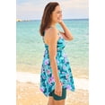 thumbnail image 3 of Swim 365 Women's Plus Size Longer-Length Handkerchief Hem Tankini Top, 3 of 6