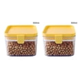 thumbnail image 1 of sweethay Tanque de alimentos sellado de plástico transparente TureClos caja de almacenamiento de mantenimiento fresco a prueba de humedad Amarillo S 2Conjunto, 1 of 6