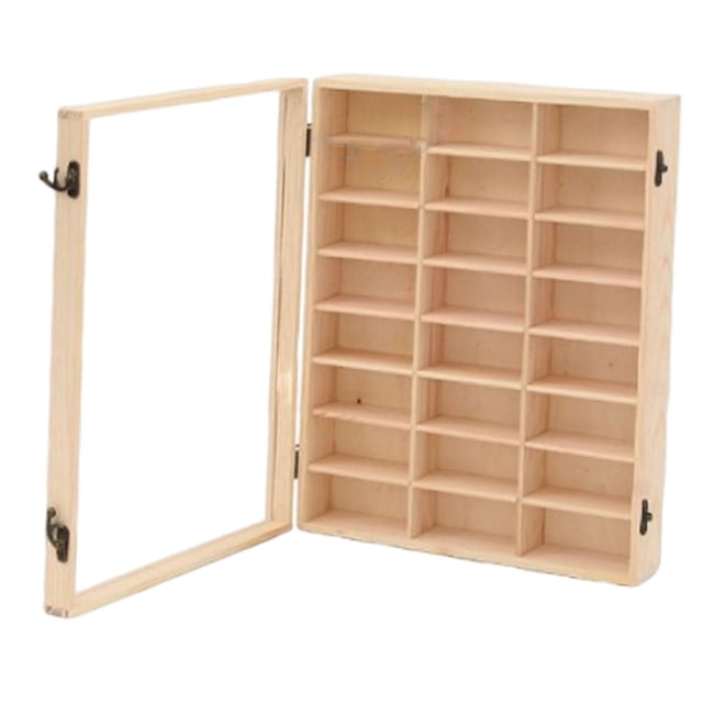 Milaget Wooden Toy Car Display Case Multifunctional Organizer Model Car Storage Rack 24 Grid