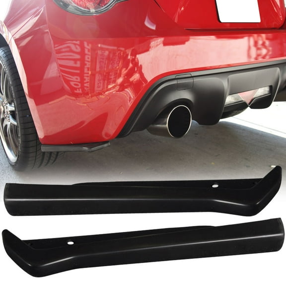 Ikon Motorsports Compatible with 12.5" x 2.5" Universal Rear Bumper Spats Splitters Lip Body Kit PU