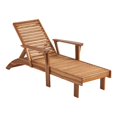 thumbnail image 2 of Linon Chaise Longue Extérieure en Bois Réglable avec Coussins Naturel, 2 of 7
