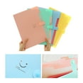 thumbnail image 5 of 5 Pockets Plastic Expanding File Folders A4 Letter Size Snap Closure Accordion Folder Paper Document Organizer Set (Yellow with Random Smile Face), 5 of 6
