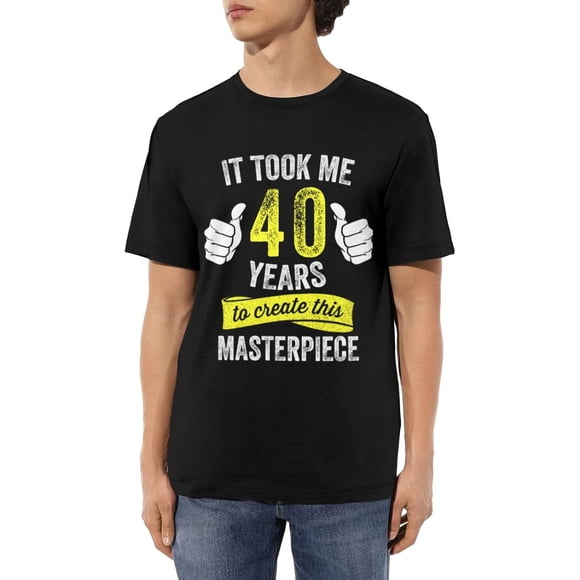 Funny 40 Years Old Joke 40th Birthday Men's Cotton T-Shirts Casual Basic Crew Neck Tshirts Short Sleeve Tee Shirts,