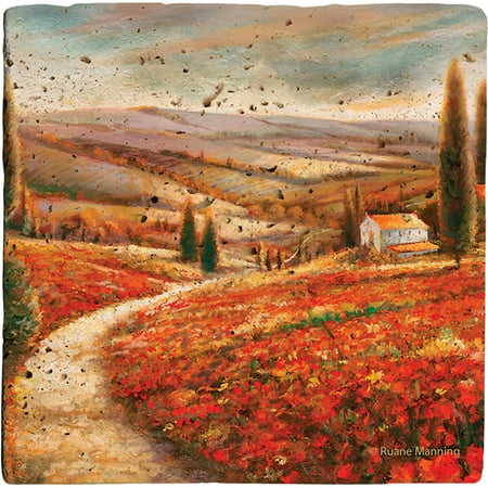 - Thirstystone Ambiance Drink Coasters Set, Tuscan Palette, Travertine