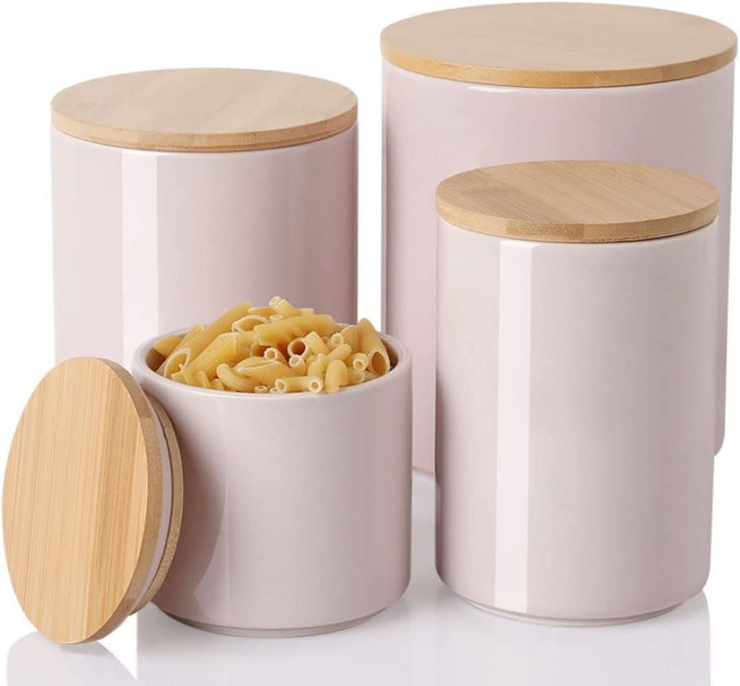 SWEEJAR Kitchen Canisters Ceramic Food Storage Jar Set, Stackable