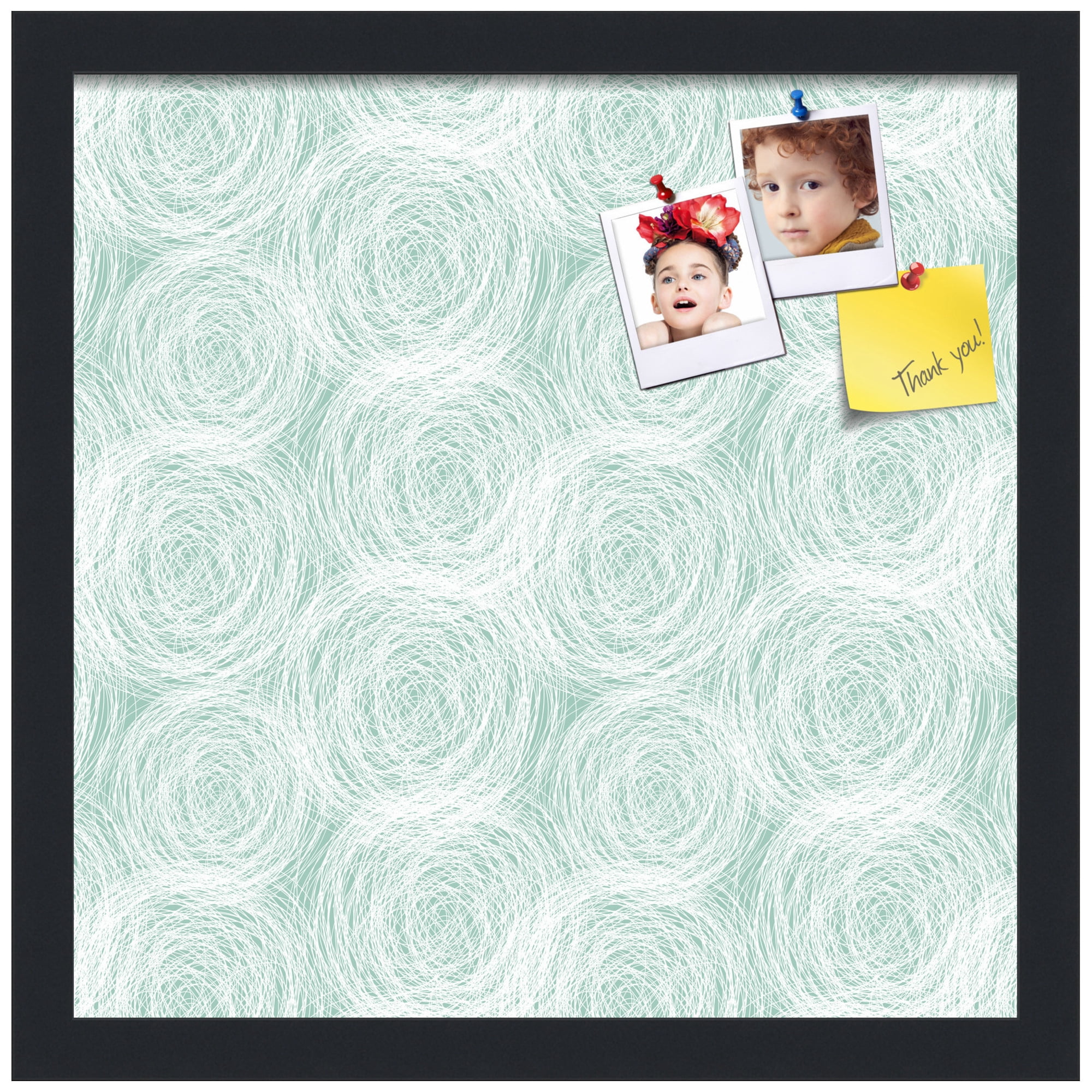 PinPix ArtToFrames 13x13 Custom Cork Bulletin Board    Poster Board Has a Fabric Style Canvas Finish, Framed in Satin Black (PinPix-1926)