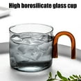 thumbnail image 5 of Decorative Heat Resistant Beverage Mug with Handle High Borosilicate Glass Clear Coffee Cup Single Layer Glassware, 5 of 9