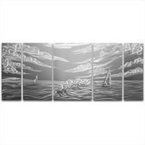 Metal Artscape MA10011 55 X 24 in. Stormy Sail 5-Paneled Handmade Metal Wall Art