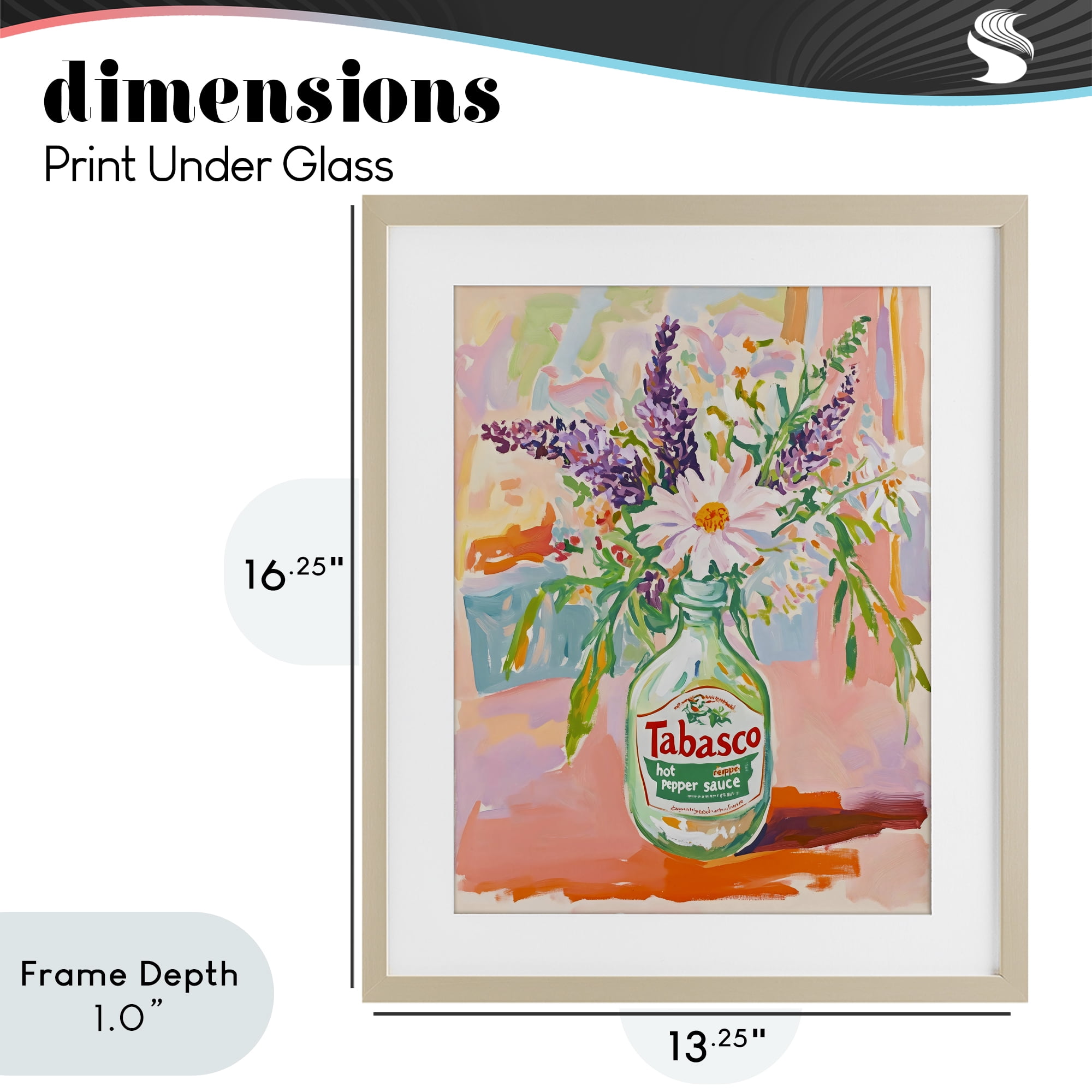 Stupell Industries Hot Sauce Bottle Bouquet Birch Framed Print Under Glass, design by The Prints Vibe