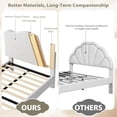 thumbnail image 5 of Twin XL Bed Frame with Adjustable Headboard, Sherpa Fleece Upholstered Modern Platform Bed Frame with Sturdy Wood Slats, No Box Spring Needed, Easy Assembly, Light Grey, 5 of 7