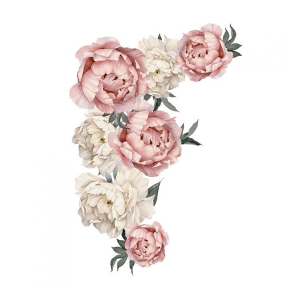 Pegatinas de pared de flores de peonía Sincero