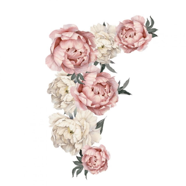 Pegatinas de pared de papel, patrón de flores de peonía, pegatina de pared con patrón de flores de peonía, pegatina de fondo, durabilidad mejorada Jadeshay A