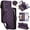 Dark Purple, variant on For Samsung Galaxy A37 5G RFID Blocking Wallet Case, Crossbody Purse Phone Case with 9 Card Slots, Zipper Pocket & Detachable Strap,Rose Gold,For Galaxy A37 5G