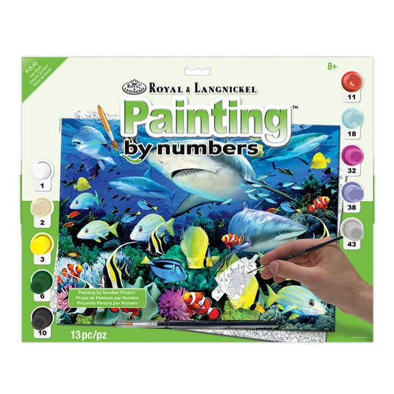 Junior Large Paint By Number Kit 15.25"x11.25"-reef Sharks