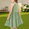 thumbnail image 4 of Tranfacy Robe d'Été pour Jeunes Filles, Robe Bohème pour Filles, Robe Mode pour Filles à Col Rond Sans Manches à Empiècements, Robe d'Été Décontractée Ludique et Confortable, 4 of 4