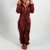 thumbnail image 1 of Pantalon Large pour Femmes Combinaison à Manches Longues avec Capuche Pyjama Décontracté d'Hiver Chaud, 1 of 6