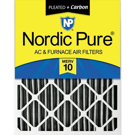 Nordic Pure 20x24x4 (3 5/8) Furnace Air Filters MERV 10 Plus Carbon 1 Pack