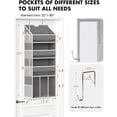 thumbnail image 3 of FOUKUS Over The Door Organizer with 4 Large Clear Pockets 8 Mesh Side Pockets - 50LB Heavy Duty Behind Door Storage, Door Hanging Storage for Closet Bathroom Pantry Nursery Laundry, 3 of 8
