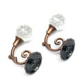 thumbnail image 2 of 1 Pair of Phoenix Glass Crystal Curtain Holdback Hooks Wall Window Drapery Tie Back Hooks Metal Hanger Holder, 2 of 5
