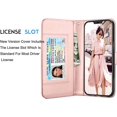 thumbnail image 5 of Tekcoo Wallet Case for iPhone 12 Pro Max / iPhone 12 Mini 2020 Luxury ID Cash Credit Card Slots Holder Carrying Pouch Folio Flip PU Leather Cover [Detachable Magnetic Hard Case] Lanyard - Rose Gold, 5 of 6