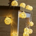 thumbnail image 3 of LED Rattan Ball String Lights USB Powered Fairy Lights for Bedroom Wedding Party Decor Indoor Outdoor Decorative Lighting(Beige), 3 of 6