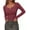 Wine Red, variant on Zeagoo Women's Sping Fall Basic T-Shirt Long Sleeves Henley Ribbed Knit Shirt Slim Fitted Casual Tops