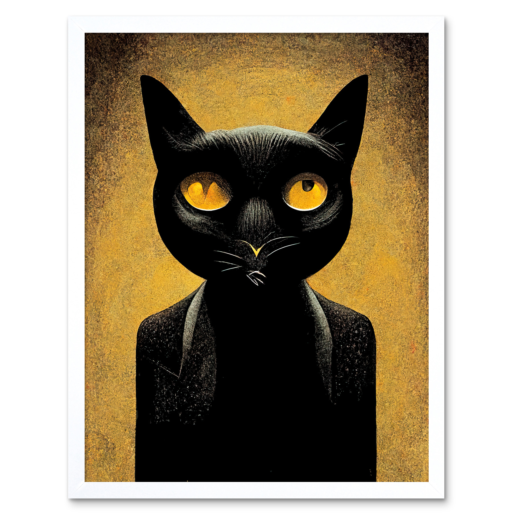 Quadro Con Stampo Artistico 'Three Black Cats In Edinburgh' – Poster Incorniciato, 30x41 Cm, Design Di The Paper Tail