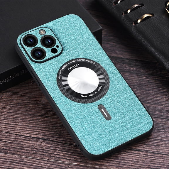Magnetic Fabric Case for iPhone 15 Pro, [Compatible with MagSafe] Shockproof Scratch Resistant TPU Frame Protective Non-Slip Slim Solid Cover for Apple iPhone 15 Pro 6.1 inch, Lightgreen