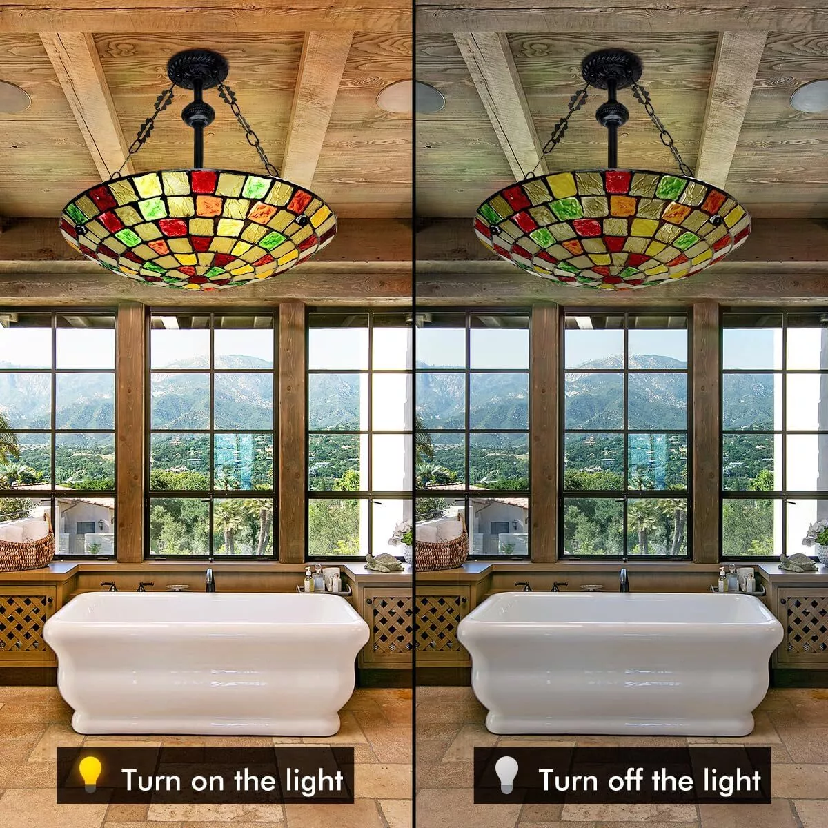 More Change 20" Tiffany Vintage Chandeliers Ceiling Lights 5-Light Hanging Pendant Fixtures