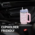 thumbnail image 4 of 40 Oz Chicken breed Tumbler with Handle and Straw Breeds of Chicken Cup Tumbler Coffee Travel Mug Water Bottle, Pink Chicken Gifts for Chicken Lovers Rooster Gifts, Christmas Birthday Gifts for Women, 4 of 7