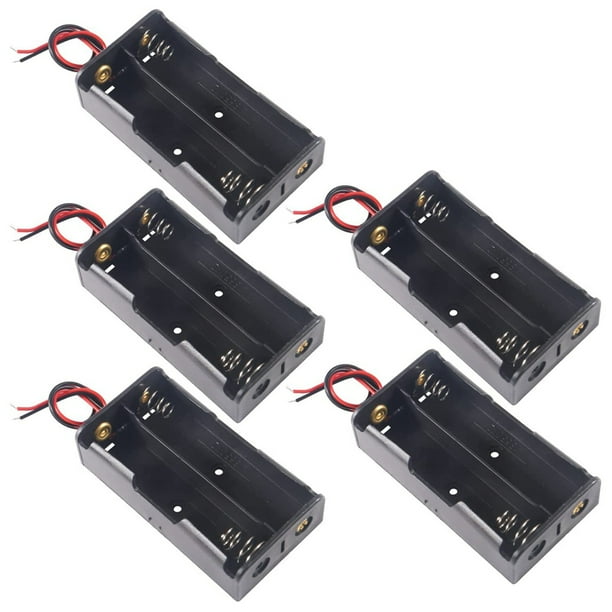 5 Piezas 3,7 V 18650 Soporte de BateríA Caja de Almacenamiento de BateríA de PláStico con Cables, Resorte Espiral de Carcasa de BateríA 18650