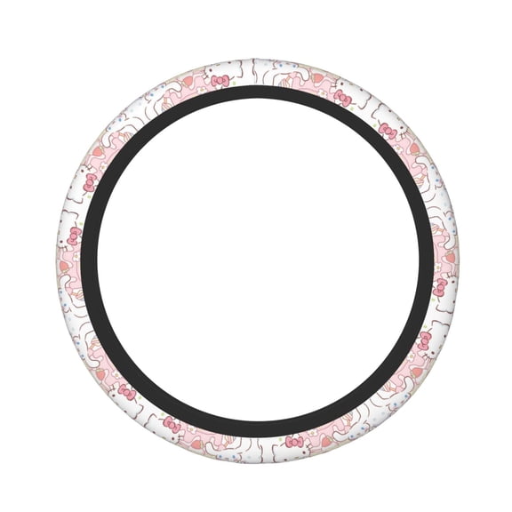 Hello Kitty Elastic Steering Wheel Cover Stylish Neoprene Decorative Car Accessories for Universal Auto