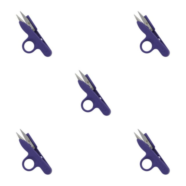 Transemion Precise Cutting Sewing Scissors Made Of Stainless Steel Safe ABS Embroidery Scissors Sewing Cutter Yarn Scissors purple 5Set