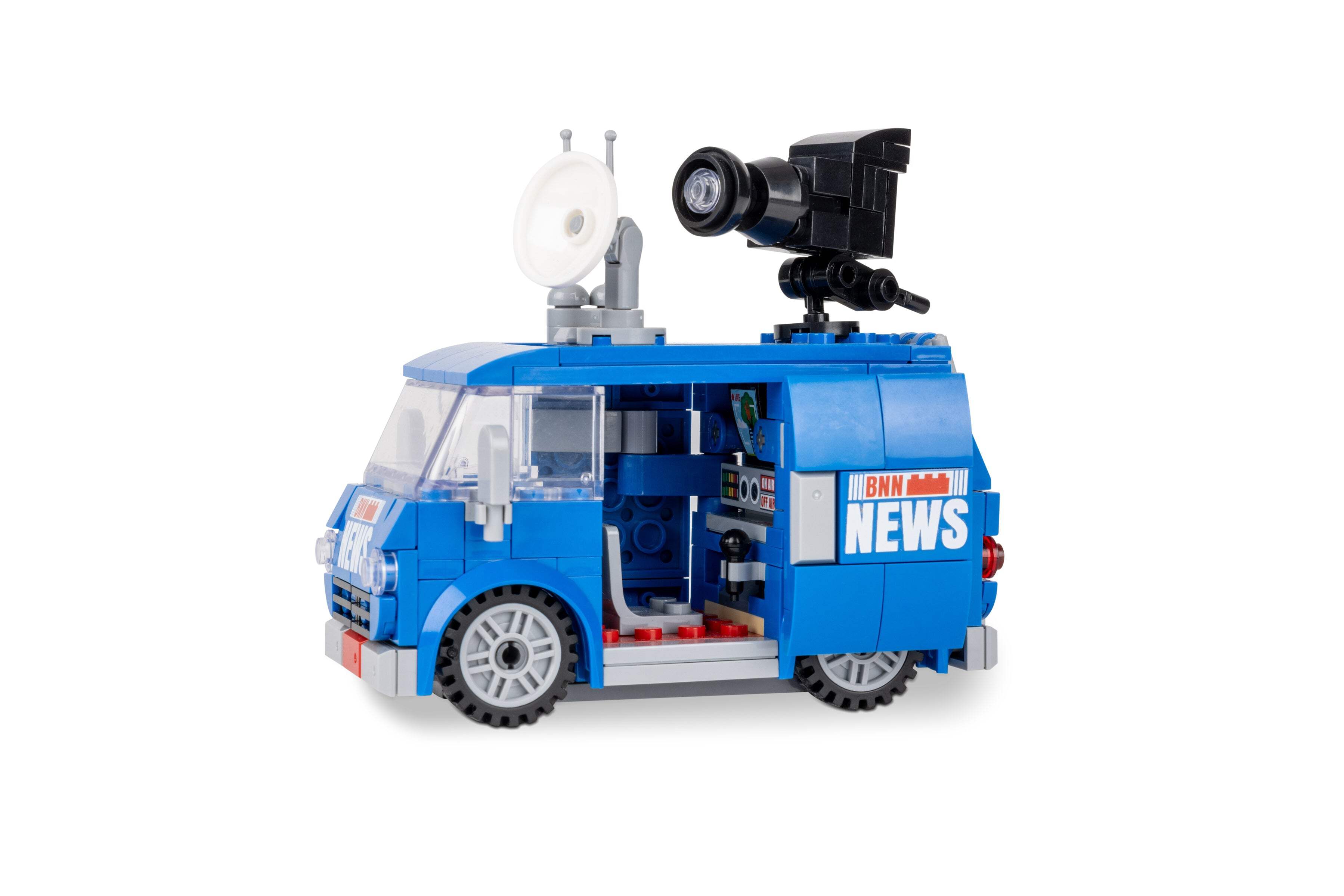 Brick Loot Brickin Nightly News Van Building Set, 234-Piece LEGO-Compatible Toy Blocks Kit, City Vehicle Playset for Kids Ages 6+