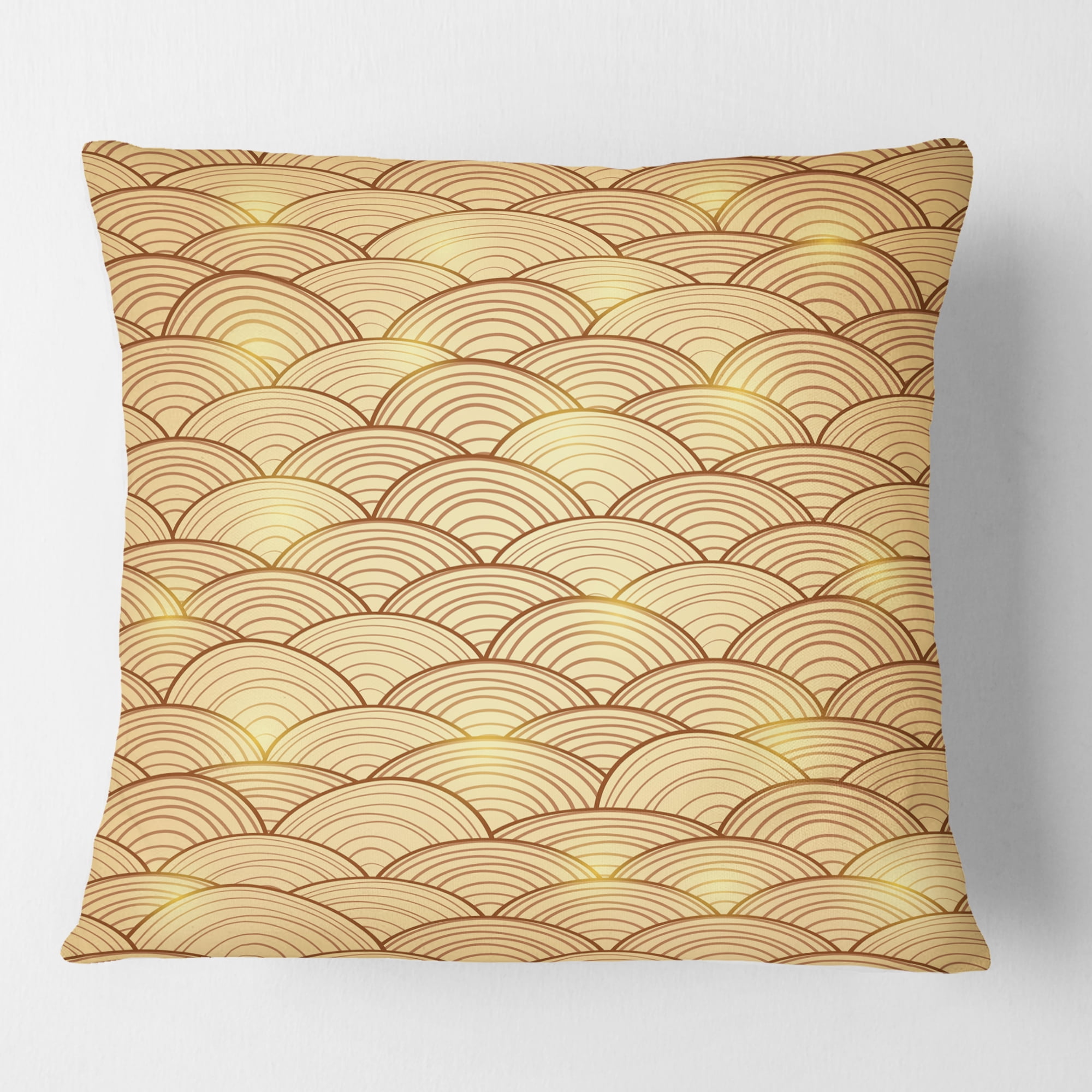 Designart Golden Clouds In The Sky' Mid-Century Modern Throw Pillow - 16x16