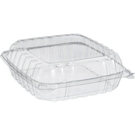 Crystal Hinge - Dart, DCCC90PST1, ClearSeal Hinged Lid Medium Container, 250 / Case, Crystal Clear