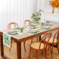 thumbnail image 6 of Fall Placemats Set of 6 Green Pumpkins Eucalyptus Leaves Harvest Farmhouse Autumn Table Mats Thanksgiving Seasonal Linen Waterproof Kitchen Dining Table Decoration Indoor Outdoor 12x18 Inch, 6 of 6