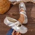 thumbnail image 2 of gzxflxpge Women Retro Spliced Ballet Flat Shoes, Split Toe Design with Crisscross Elastic Strap, Soft Lightweight Slip‑On Casual Walking Footwear Light Gray 7.5（CN-39）, 2 of 8