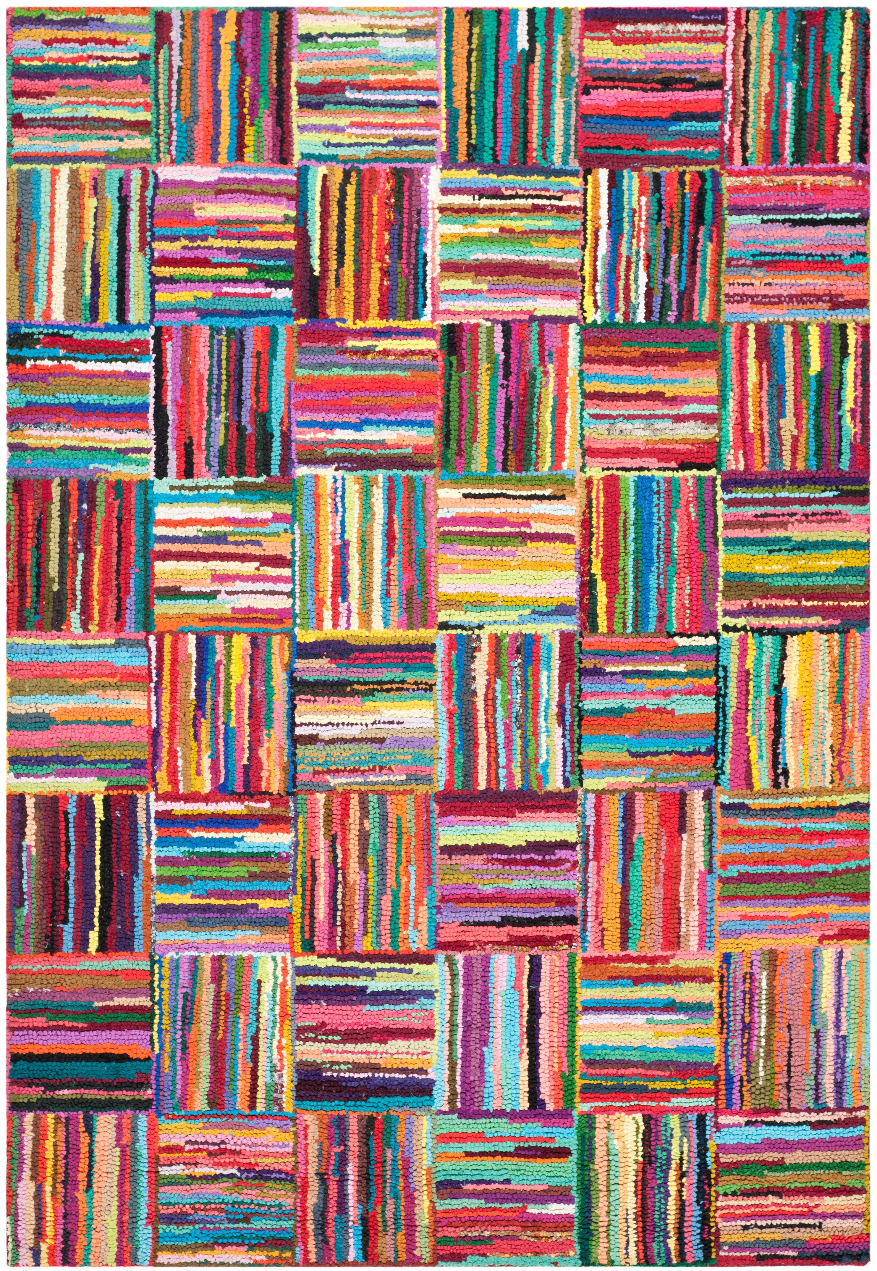 SAFAVIEH Nantucket Alfonso Geometric Cotton Area Rug, Multi, 5' x 8'