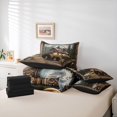 thumbnail image 6 of Manfei Wild Bear 7-Piece Twin Bedding,Snow Mountain Pine Bedding Comforter Set,Brown,Black Reversible, 6 of 7