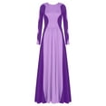 thumbnail image 3 of YONGHS Robe de Danse à Manches Longues pour Femmes, Robe de Culte Religieuse, Violet m, 3 of 7