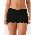 thumbnail image 3 of Nituyy Womens Low Rise Shorts Solid Color/Plaid Tiered Smocked Casual Summer Short Pants, 3 of 9