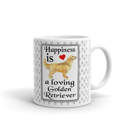 - Happiness is a Loving Golden Retriever Coffee Tea Ceramic Mug Office Work Cup Gift 11 oz